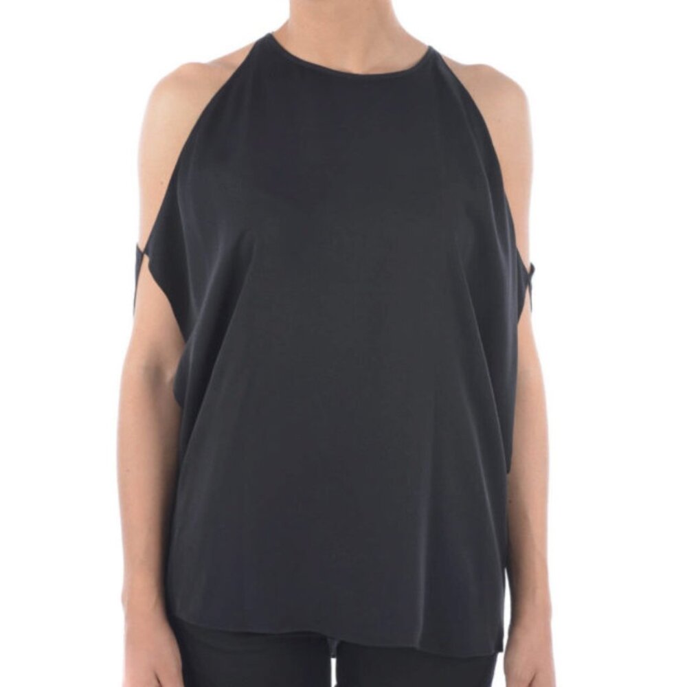 Theory Black Silk Trapeze Tank Top - Size Small